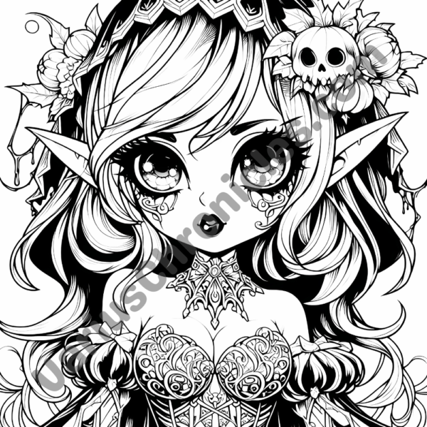 Chibi Fantasy Coloring Chronicles free coloring pages gallery image 1