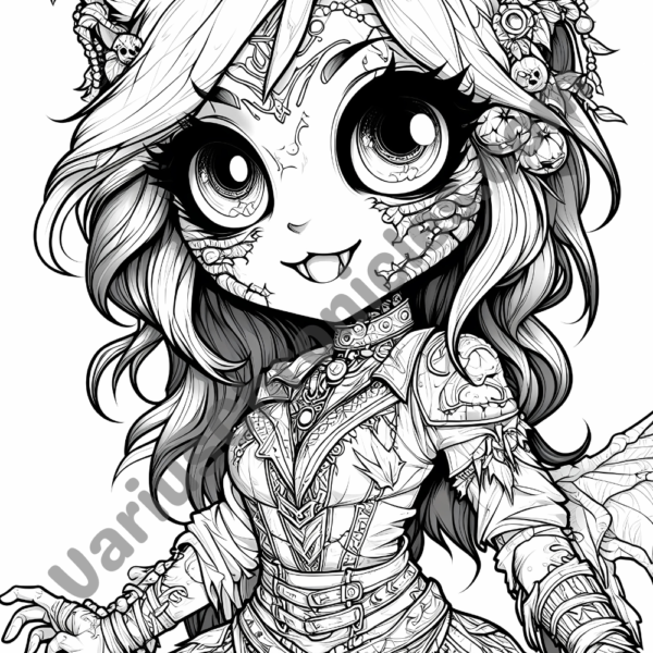 Chibi Fantasy Coloring Chronicles free coloring pages gallery image 4